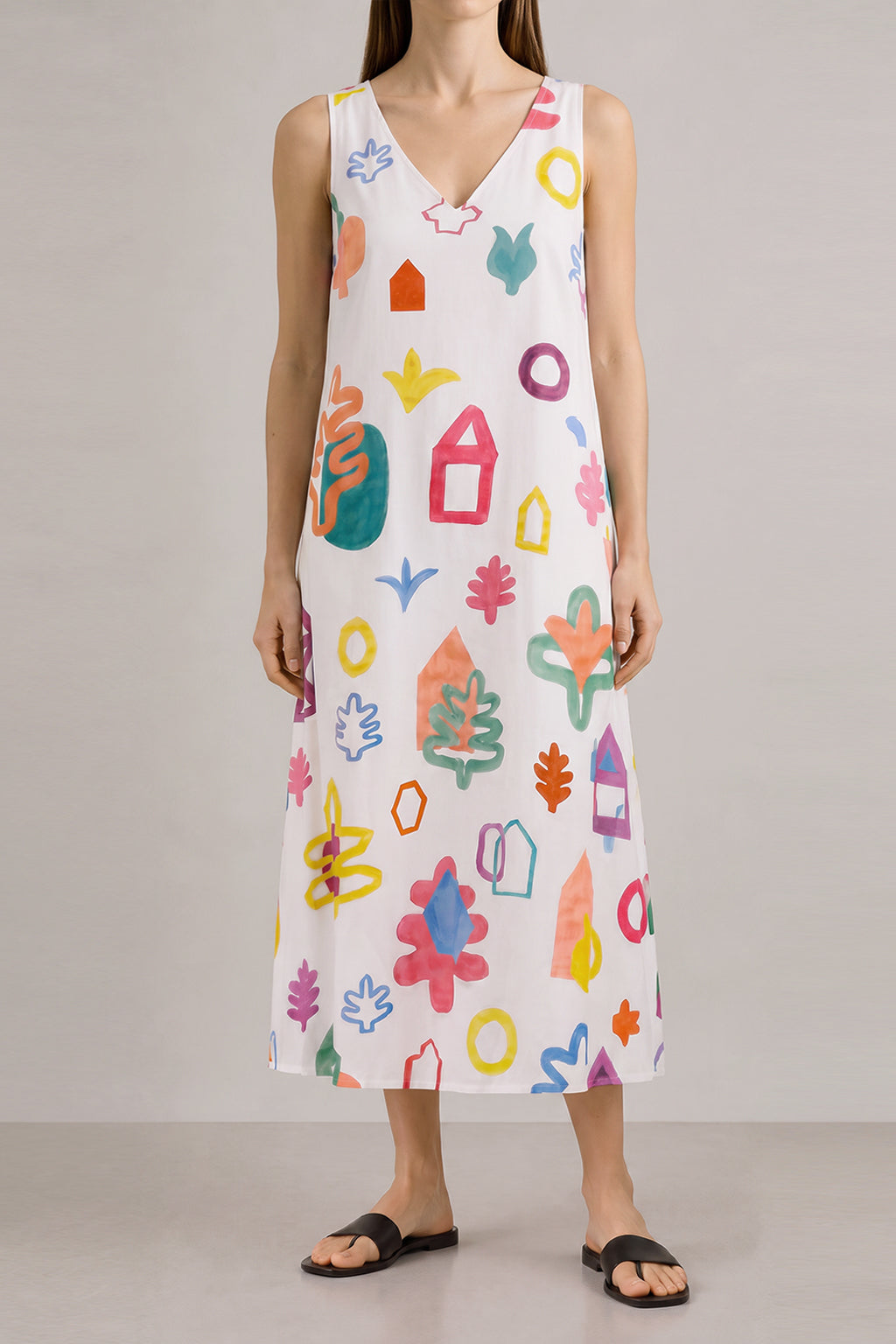 PILLE v-neck dress 'Scout White'