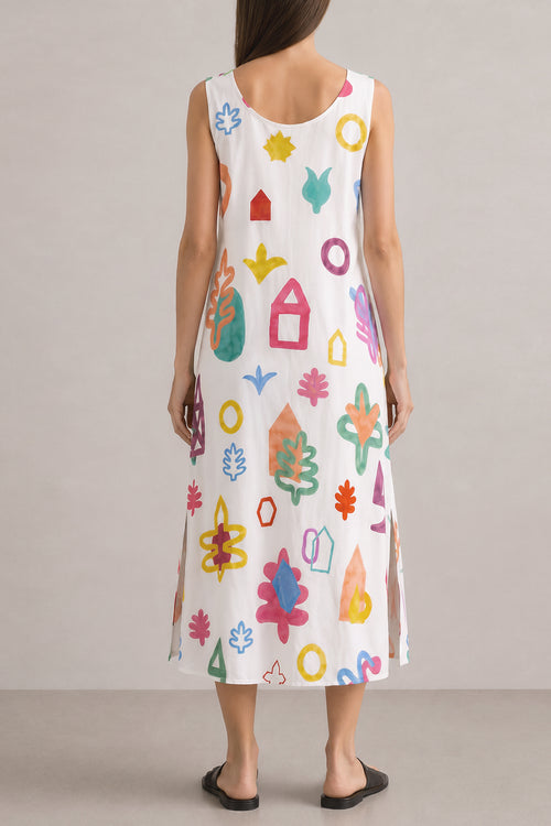 PILLE v-neck dress 'Scout White'