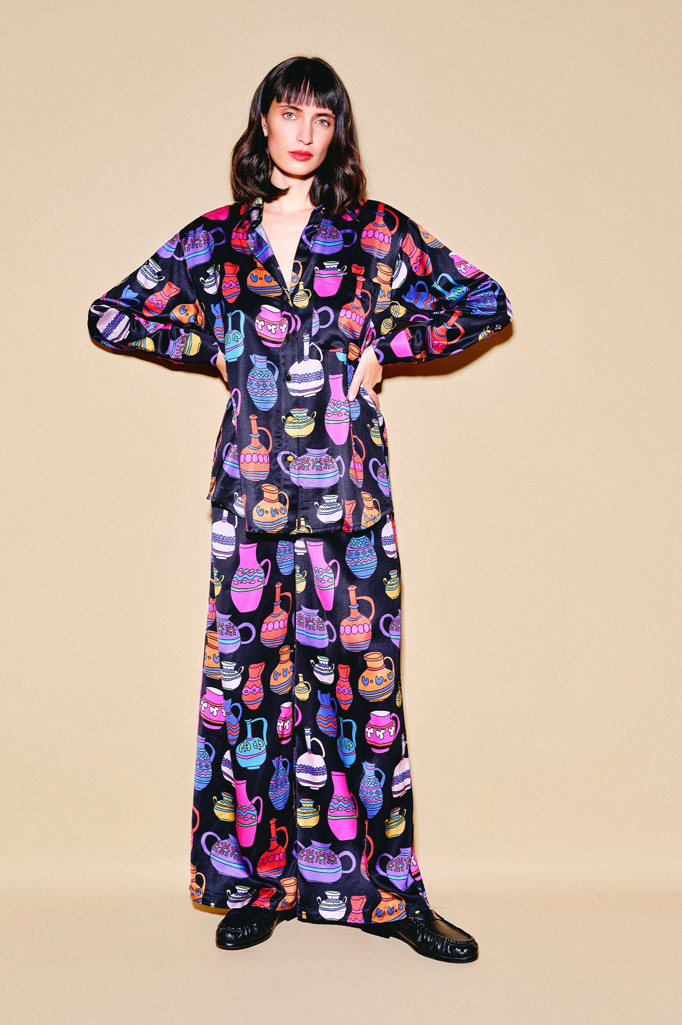 PRADOLLANO drawstring trousers 'Vases'