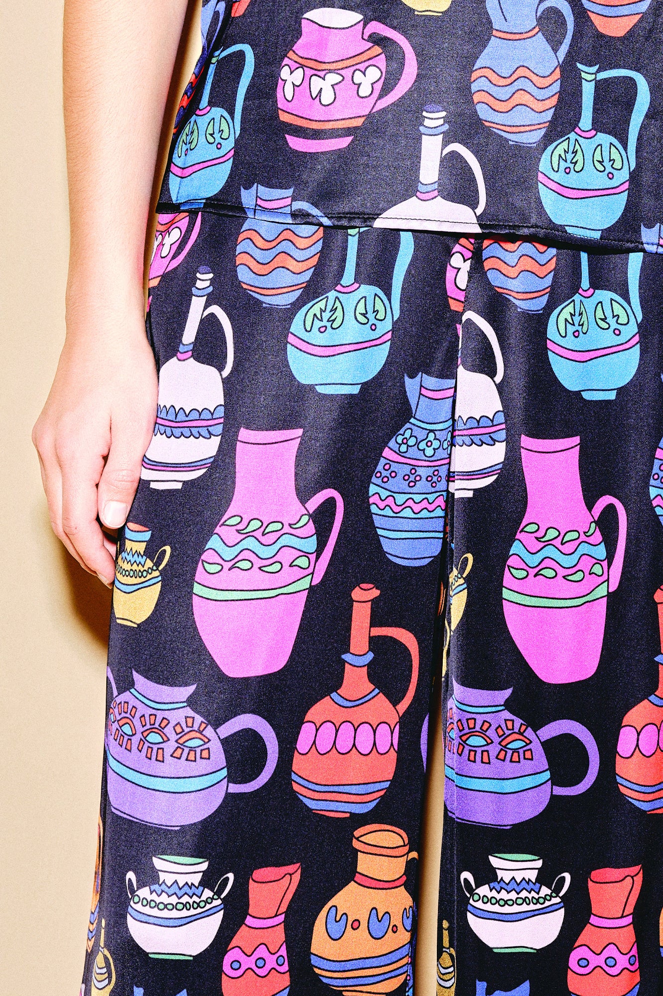 PRADOLLANO drawstring trousers 'Vases'