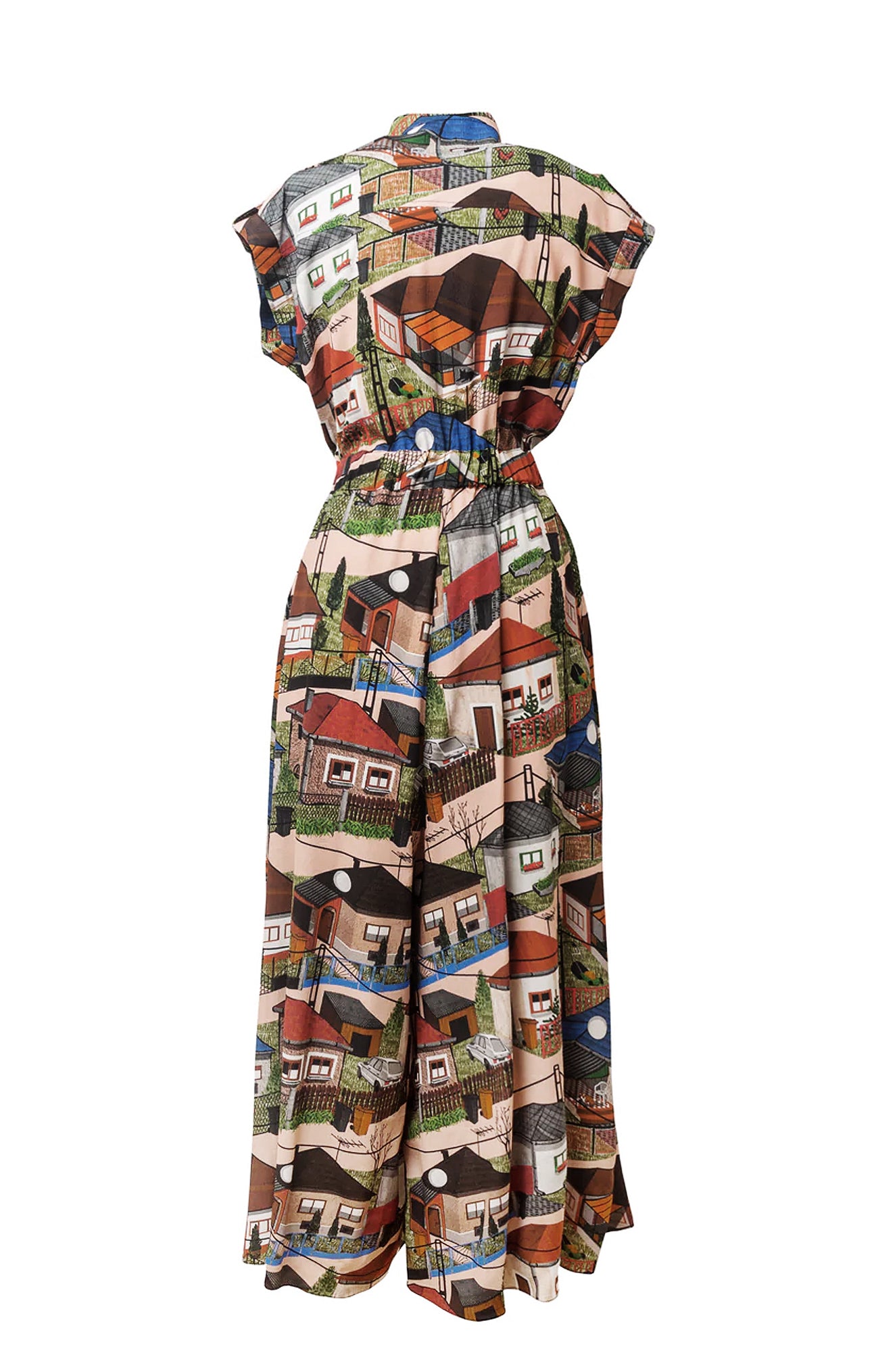 PAKS mandarin collar jumpsuit 'Houses'
