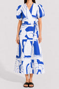 SZOMJAS puff sleeve wrap dress 'Sketch'