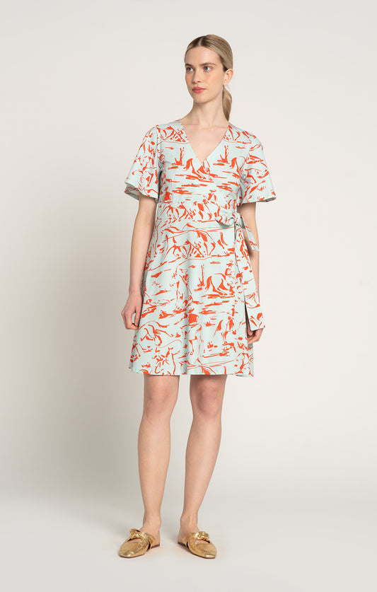 ABRAK jersey wrap dress 'Horsemen Mint'