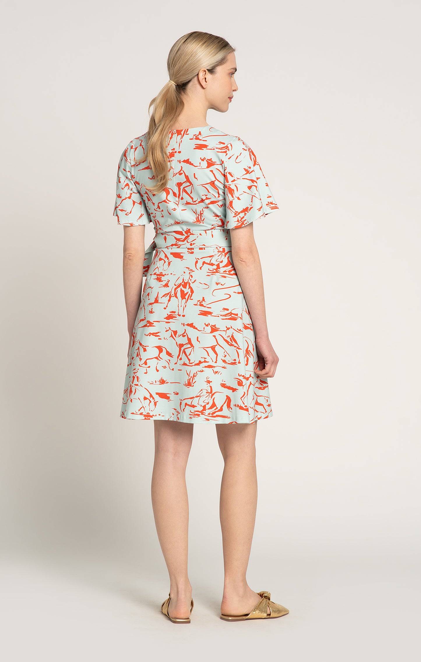 ABRAK jersey wrap dress 'Horsemen Mint'
