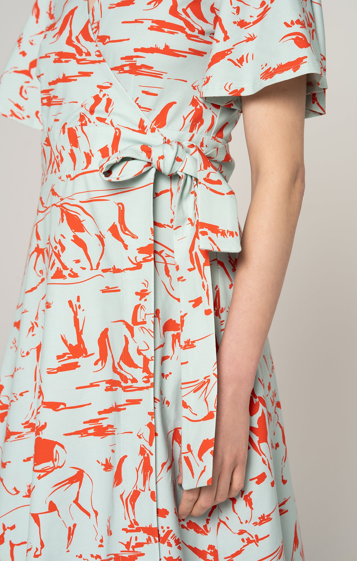 ABRAK jersey wrap dress 'Horsemen Mint'