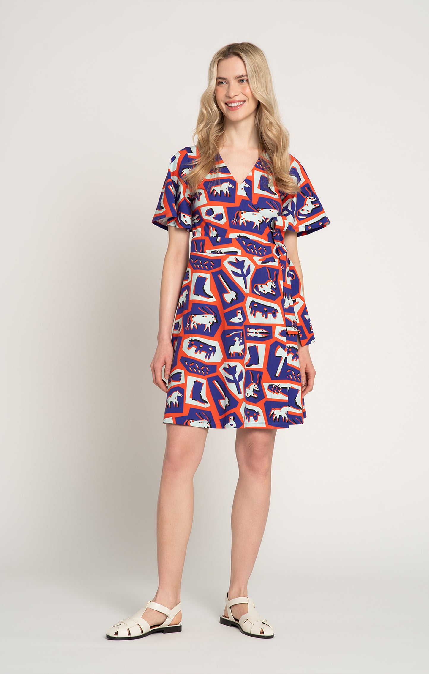 ABRAK jersey wrap dress 'Totem Red'