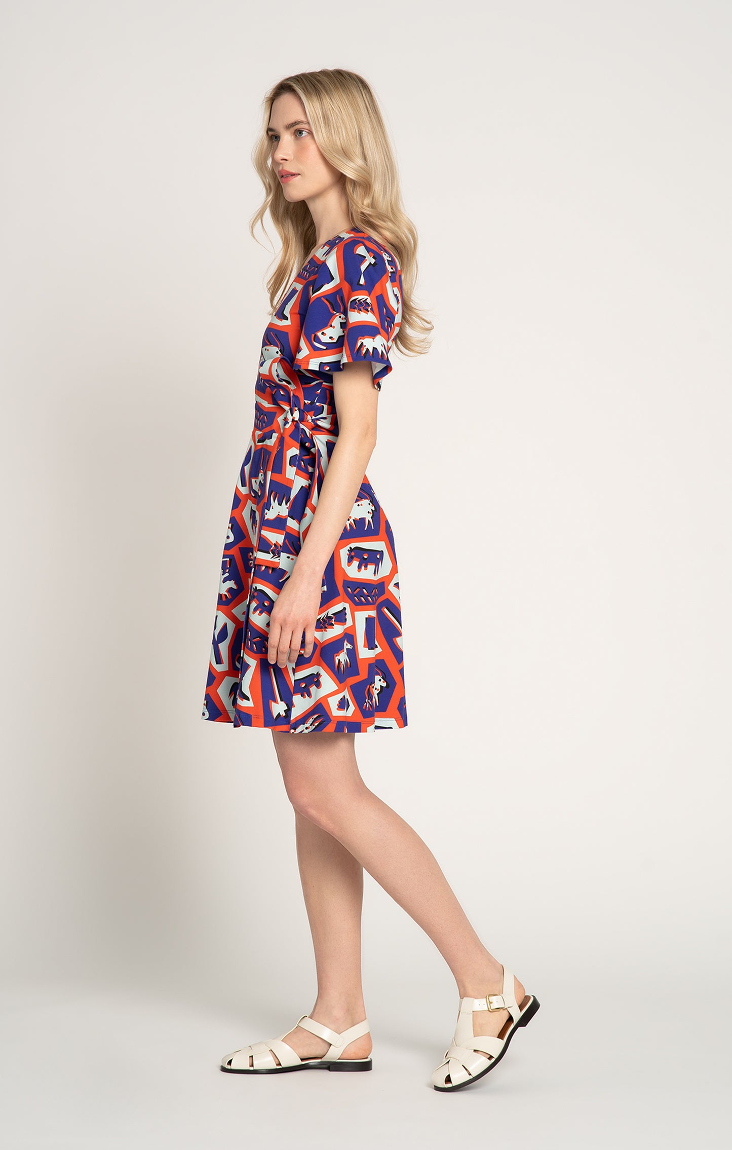 ABRAK jersey wrap dress 'Totem Red'