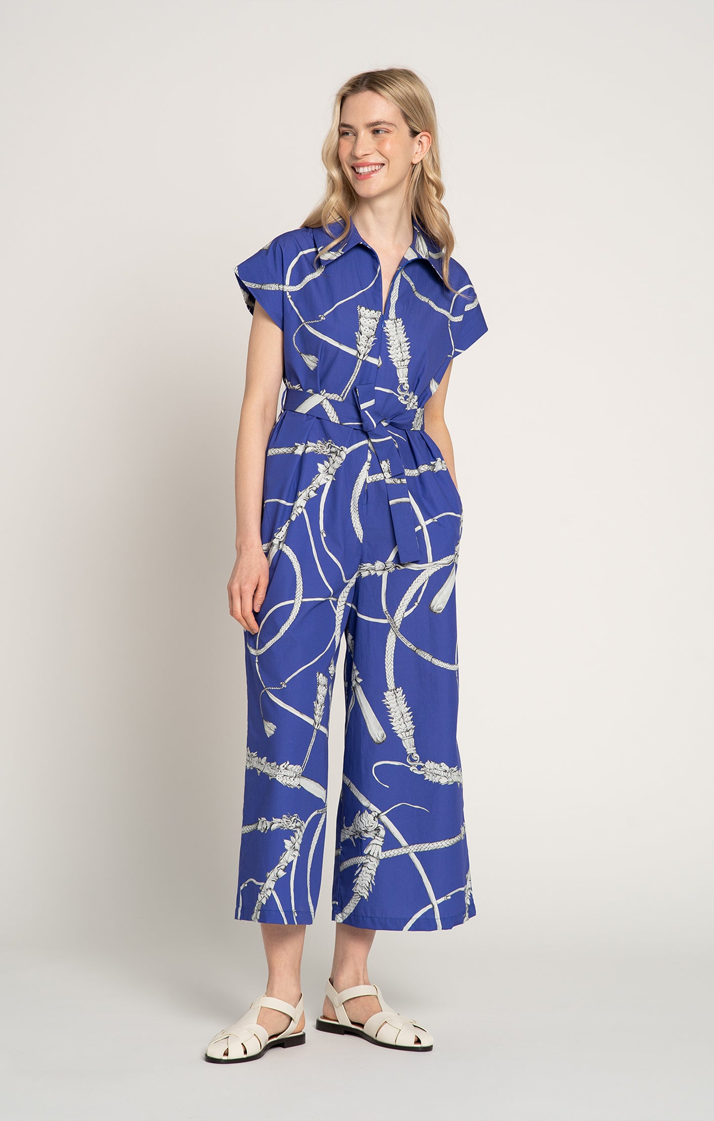 BUTELLA poplin jumpsuit 'Whip Blue'