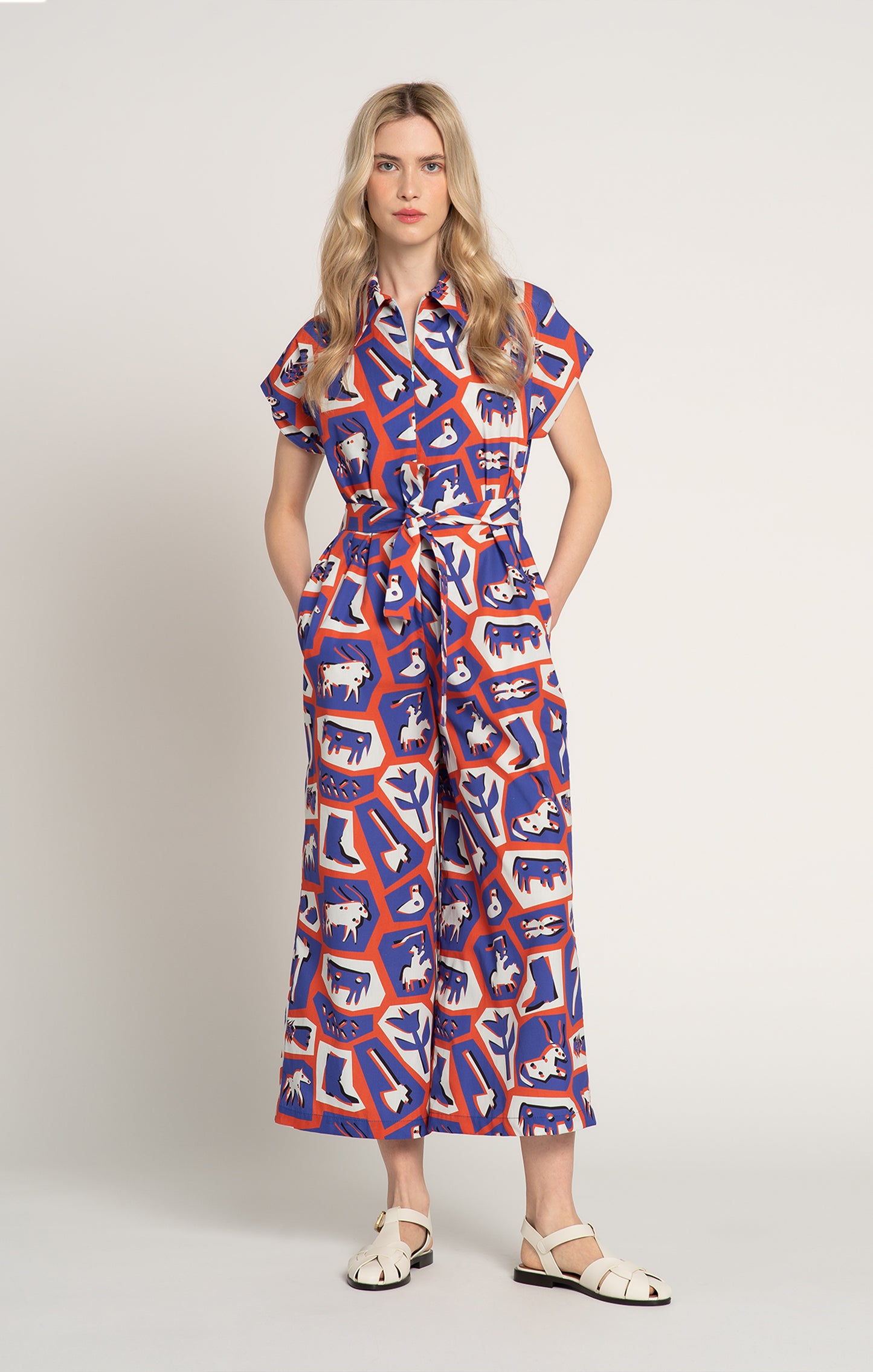 BUTELLA poplin jumpsuit 'Totem Red'
