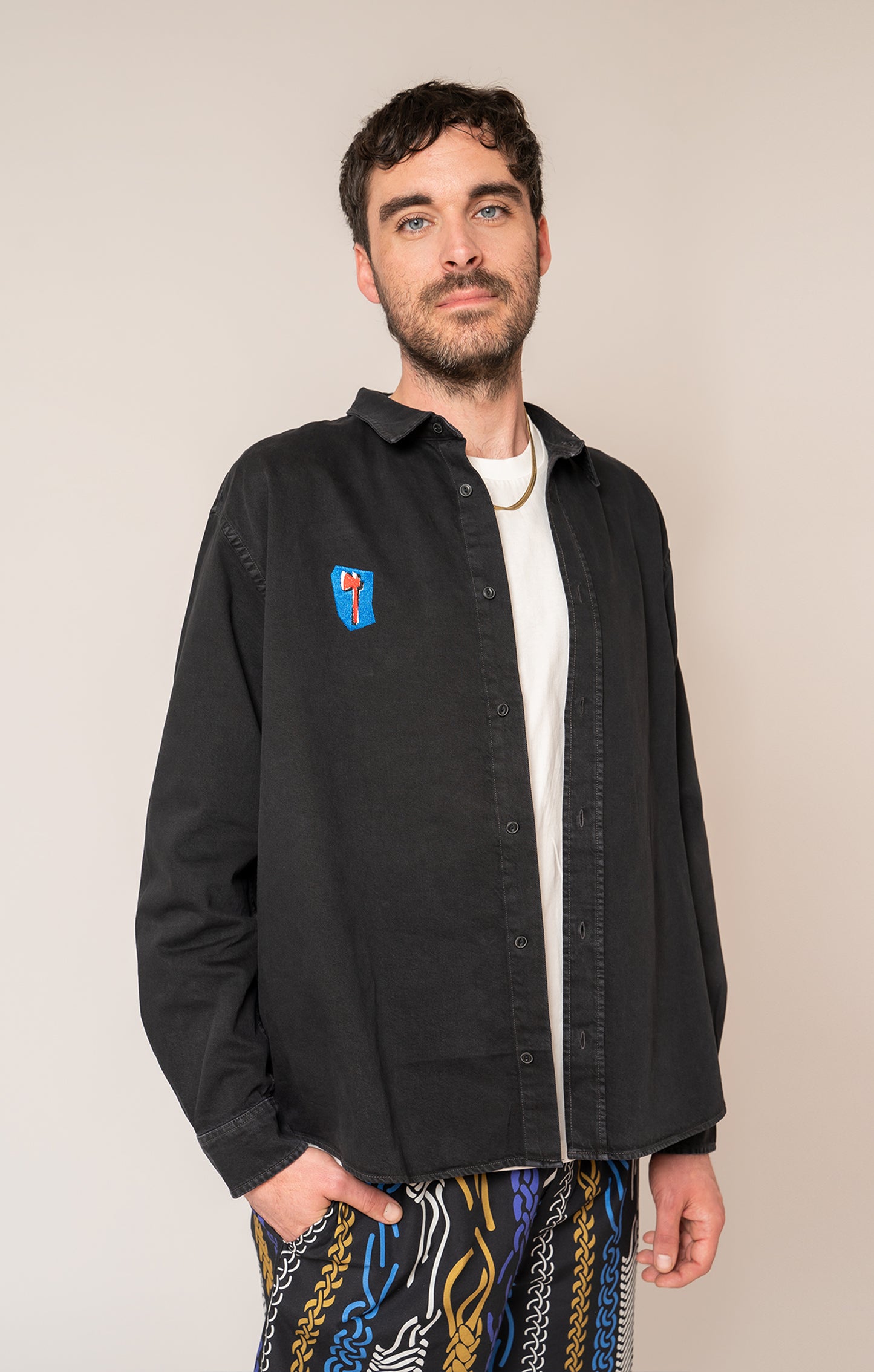 FULES men's embroidered shirt 'Axe'