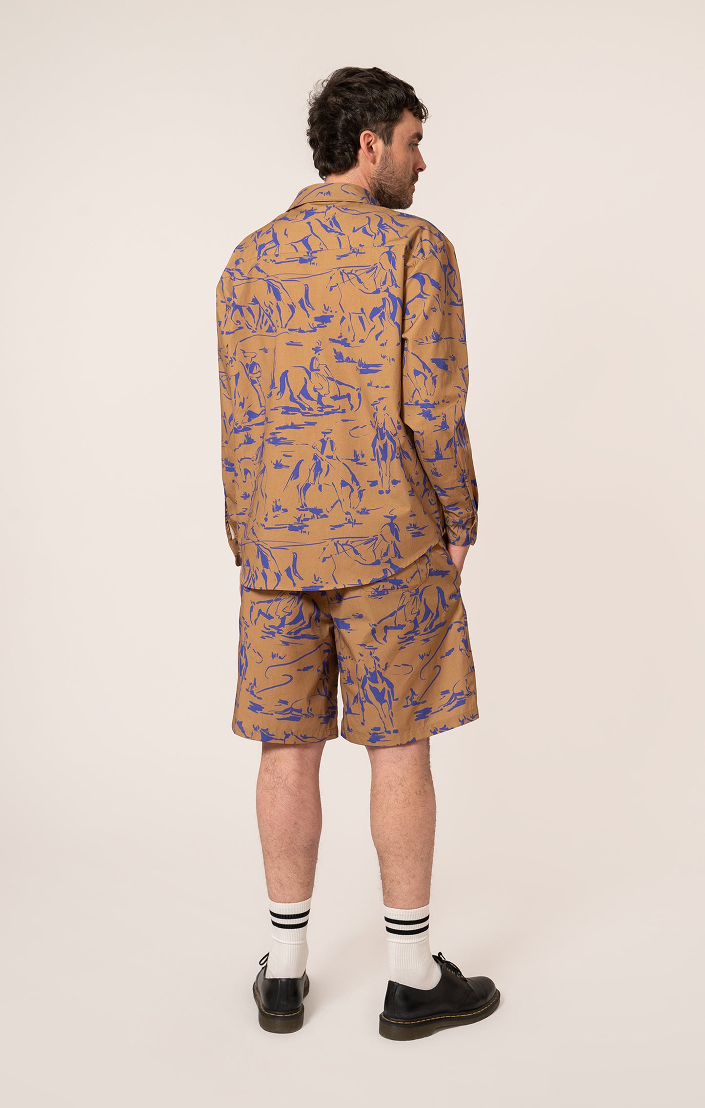 FULES men's poplin shirt 'Horsemen Mustard'