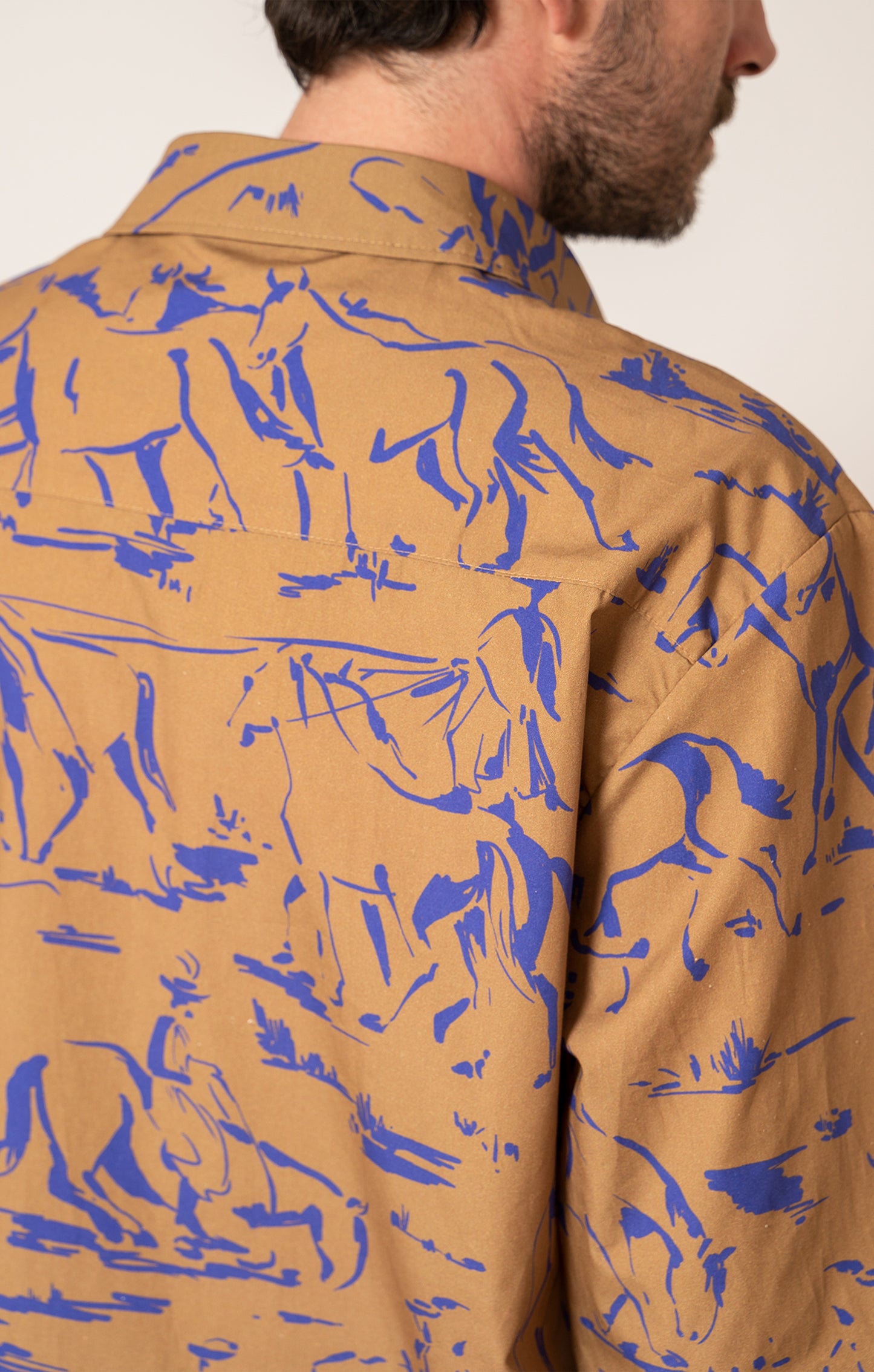 FULES men's poplin shirt 'Horsemen Mustard'