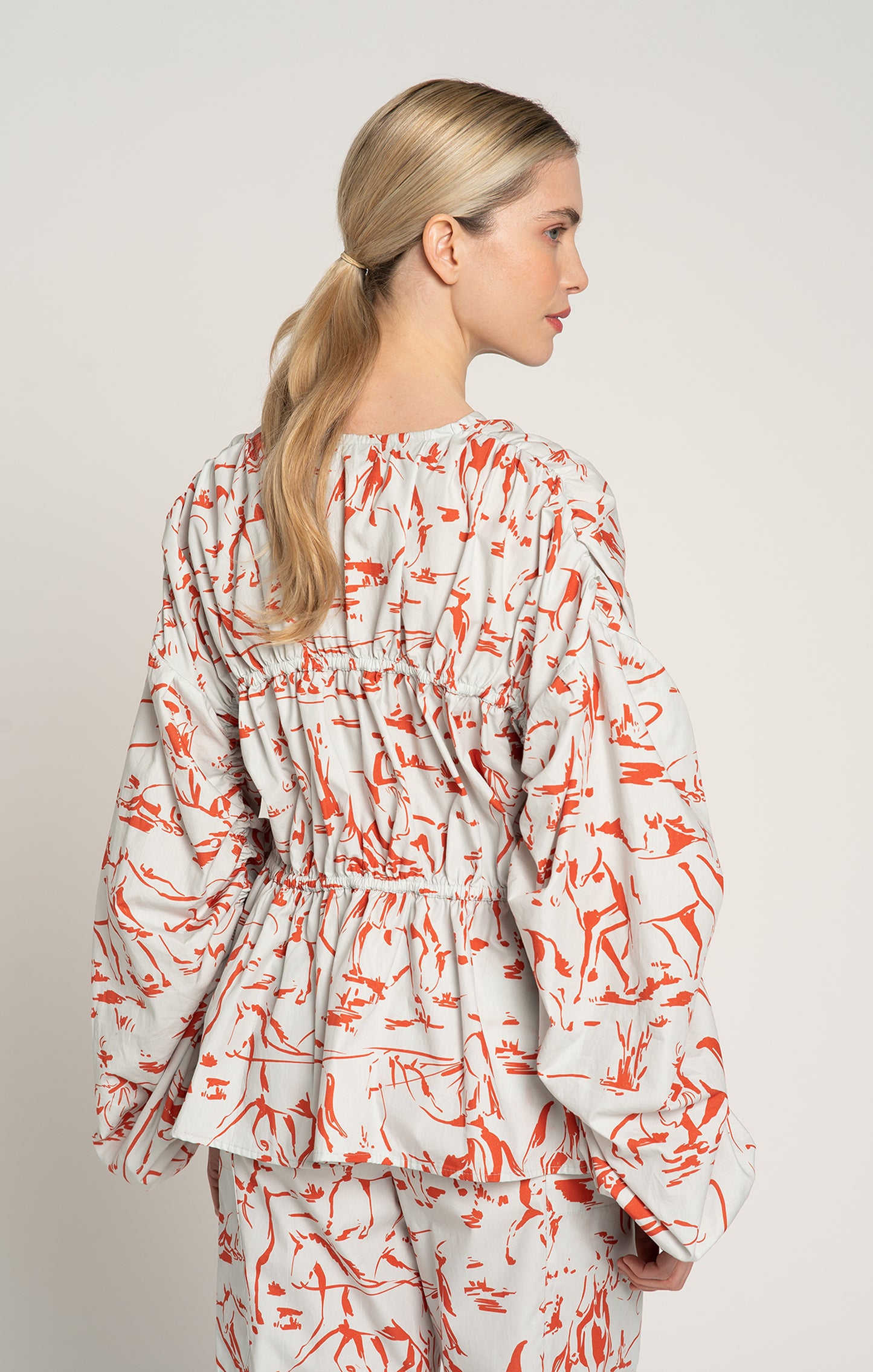 GULYAS voluminous sleeve blouse 'Horsemen Mint'