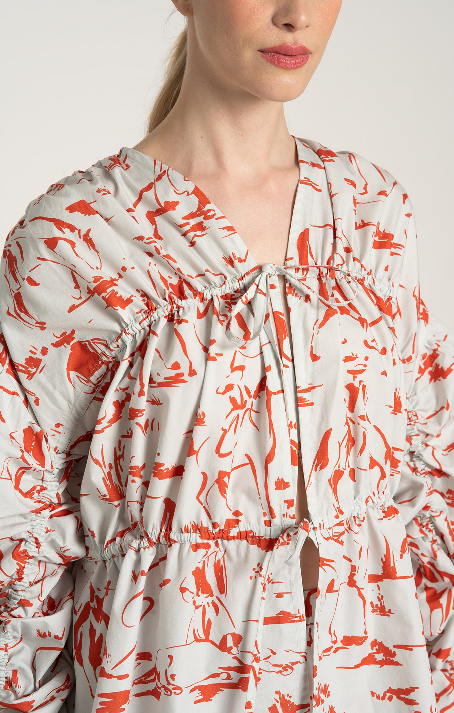 GULYAS voluminous sleeve blouse 'Horsemen Mint'
