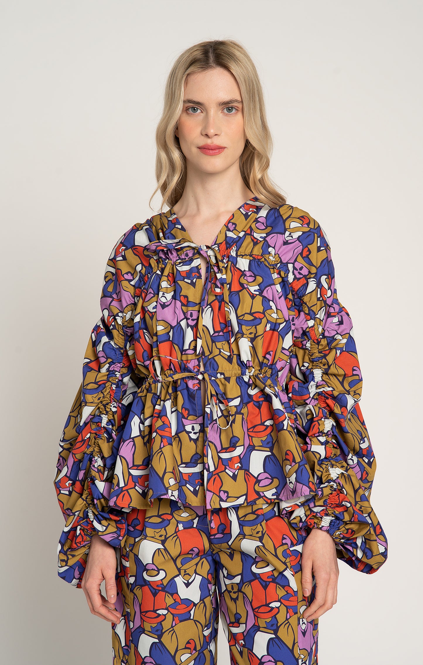 GULYAS voluminous sleeve blouse 'Hatmen Mustard'