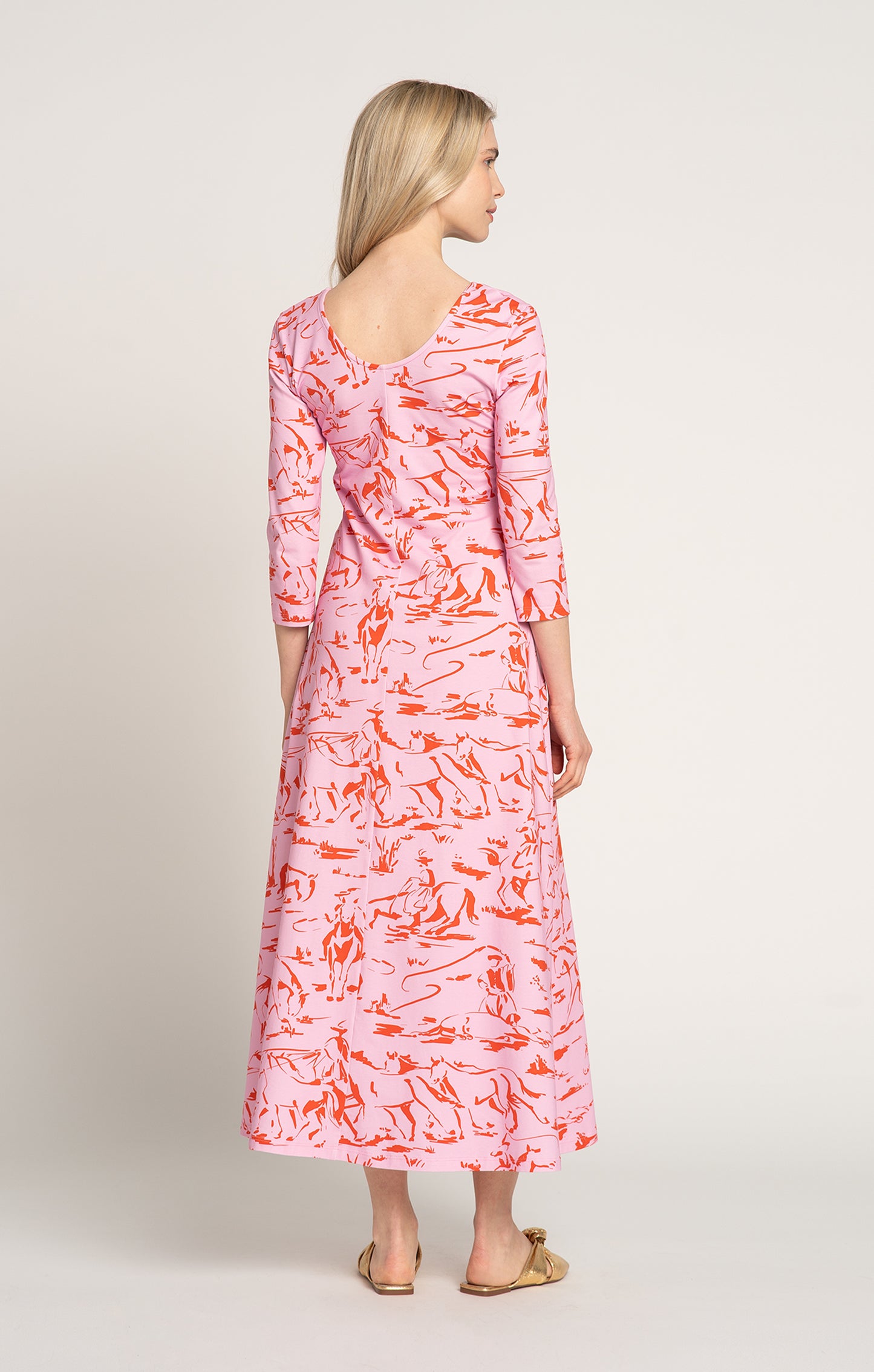 HORTOBAGY flared jersey dress 'Horsemen Pink'