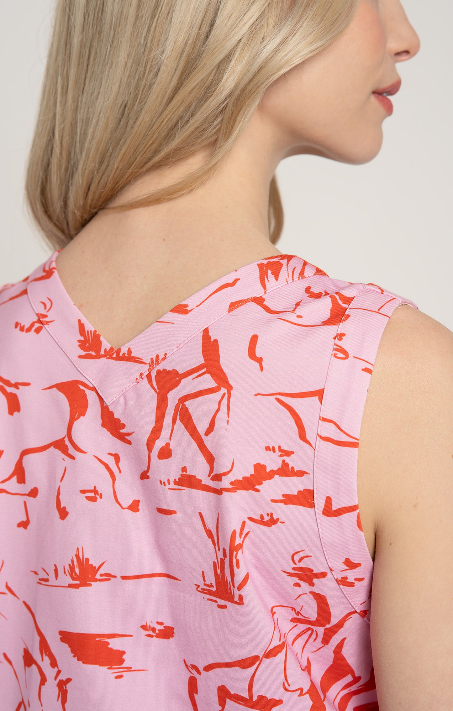 LOVAS sleeveless jersey cardigan 'Horsemen Pink'