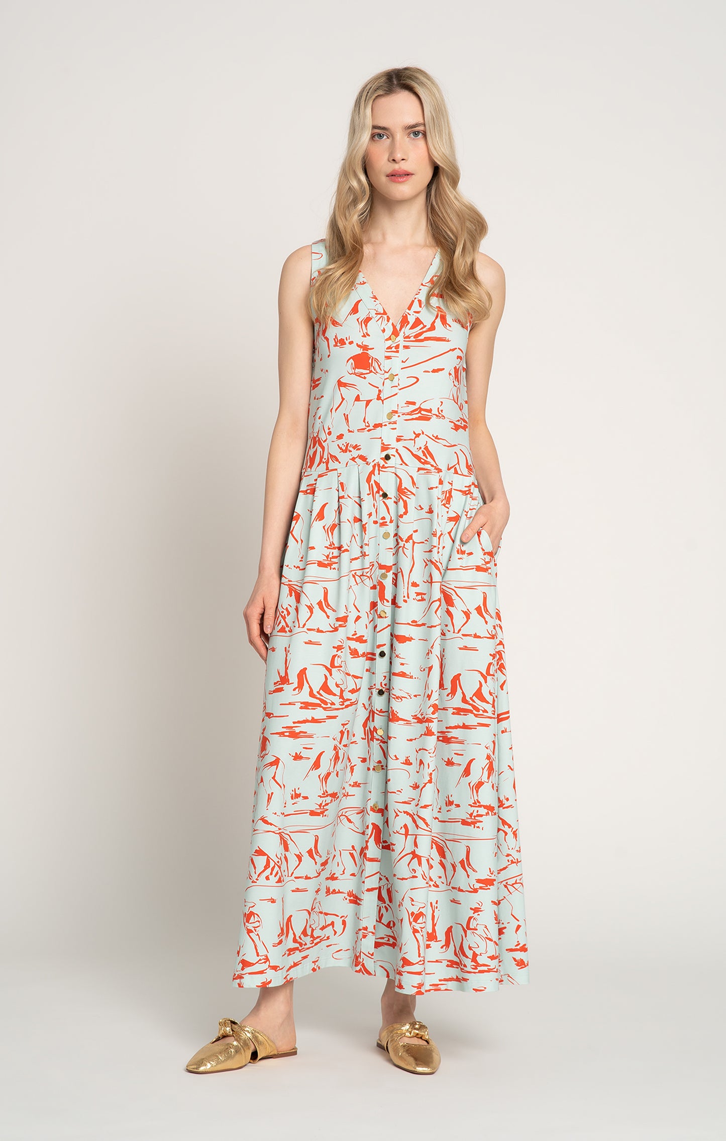 MENES jersey vest dress 'Horsemen Mint'