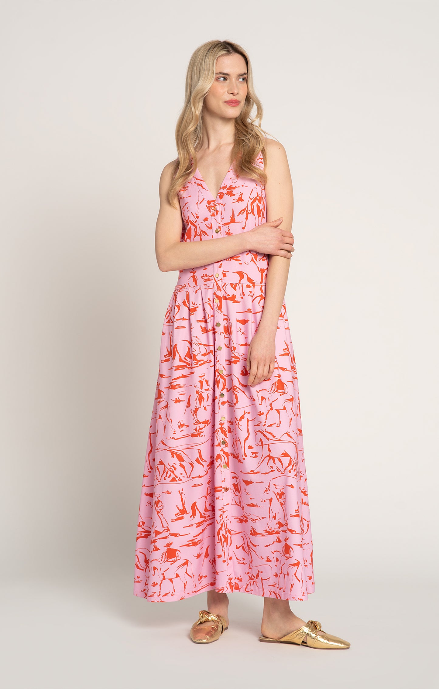 MENES jersey vest dress 'Horsemen Pink'