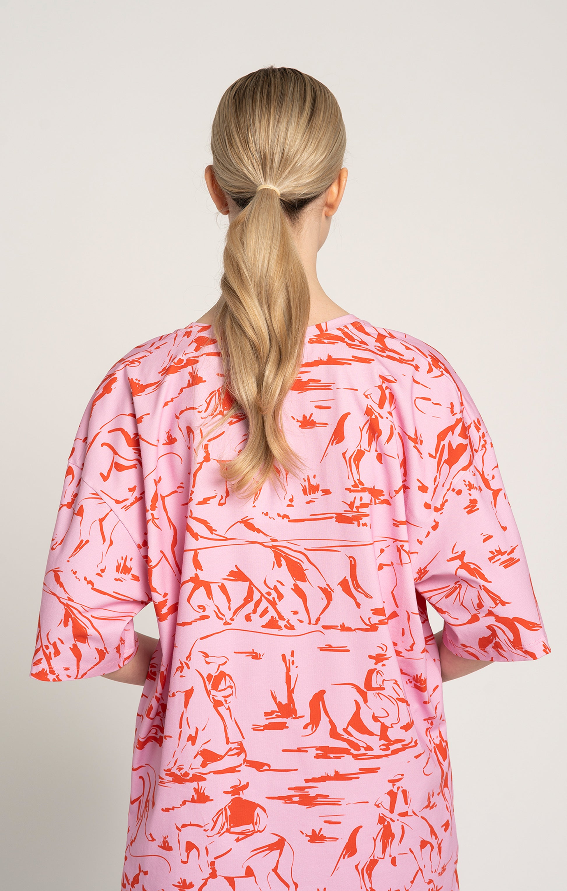 PUSZTA oversized t-shirt in Horsemen Pink print, from Spring/Summer 2025 collection 