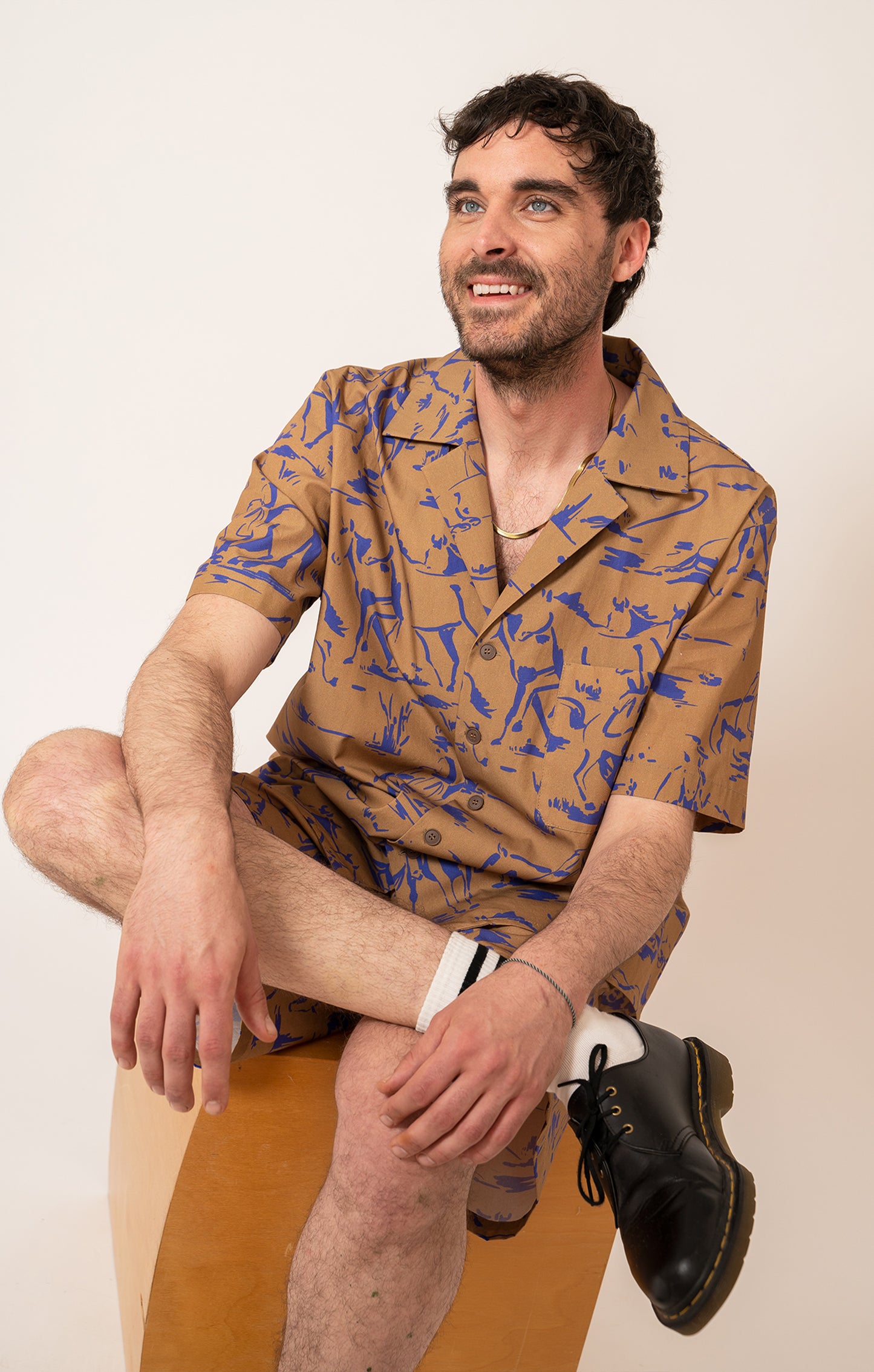 SMIRGLI men's resort shirt 'Horsemen Mustard'