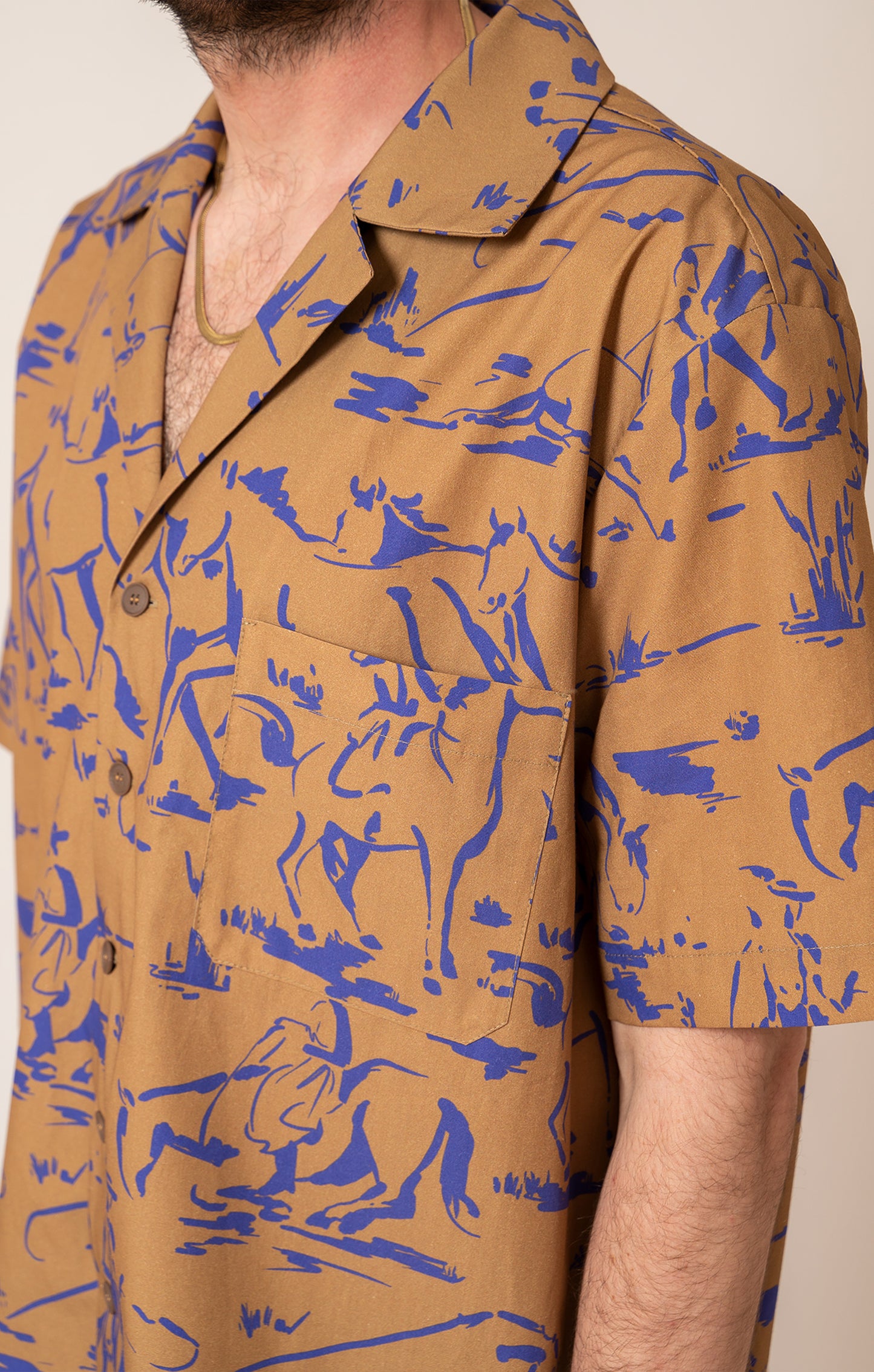 SMIRGLI men's resort shirt 'Horsemen Mustard'