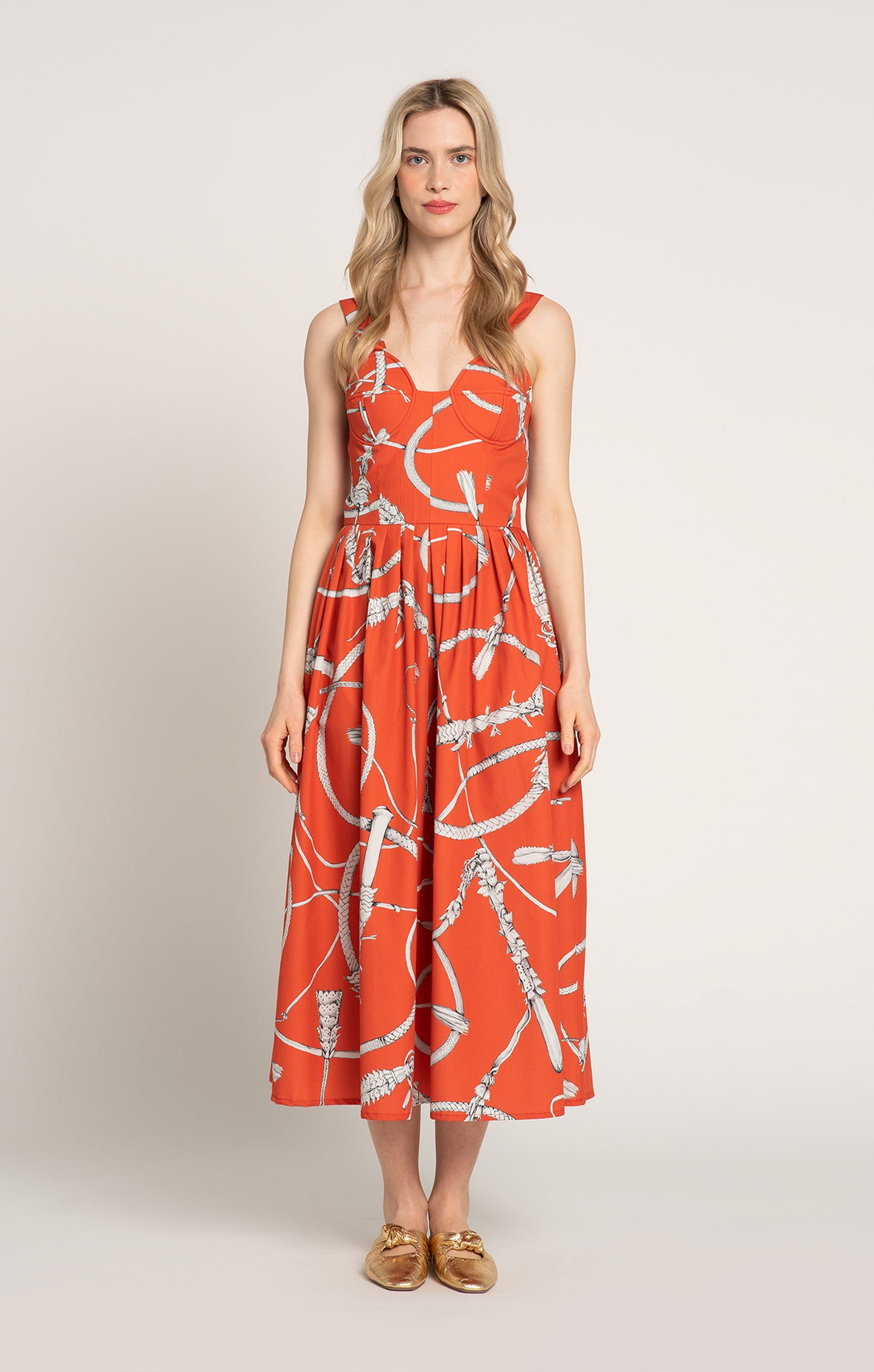 SZENA bustier midi dress 'Whip Red'