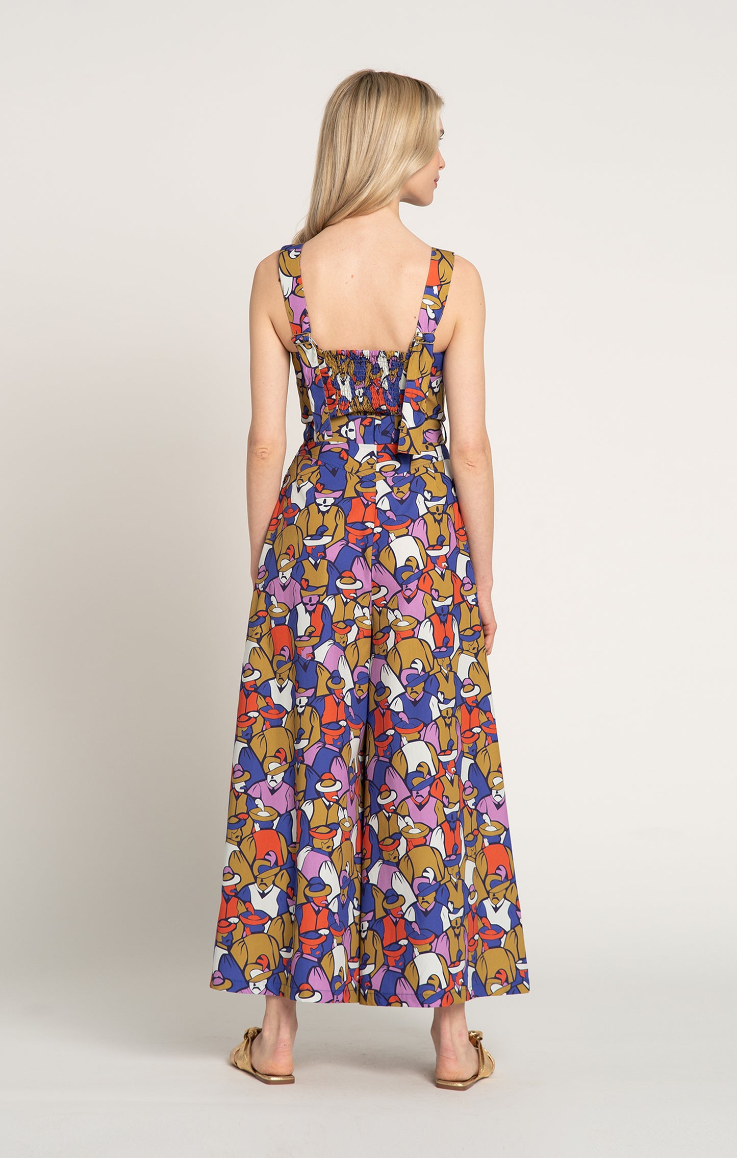 VILAGOS wide leg trousers 'Hatmen Mustard'