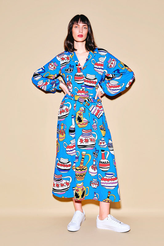 TANYA jersey midi dress 'Doodle Vases'