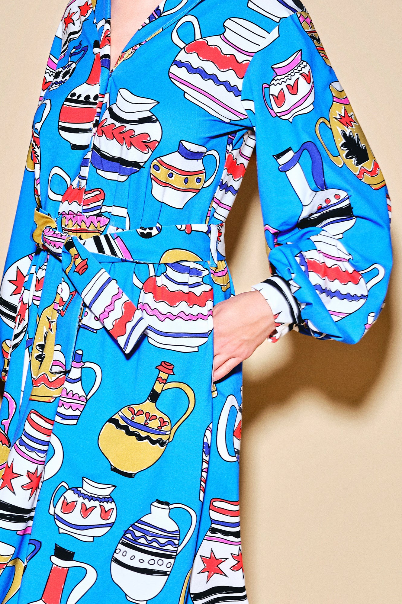 TANYA jersey midi dress 'Doodle Vases'