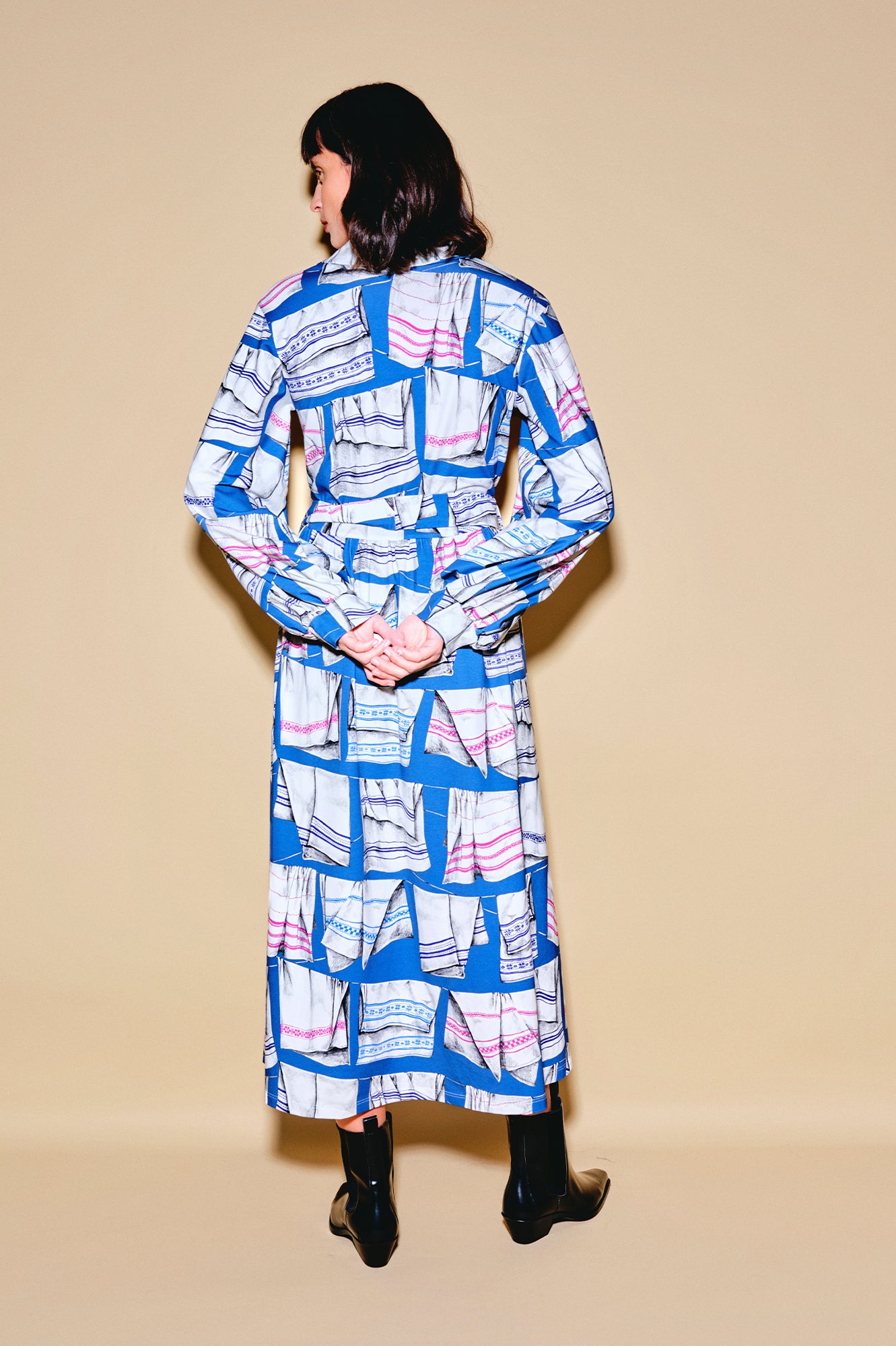 TANYA jersey midi dress 'Kitchen Towel'