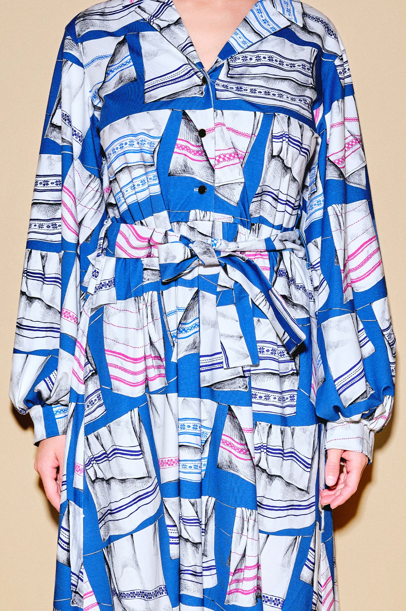 TANYA jersey midi dress 'Kitchen Towel'