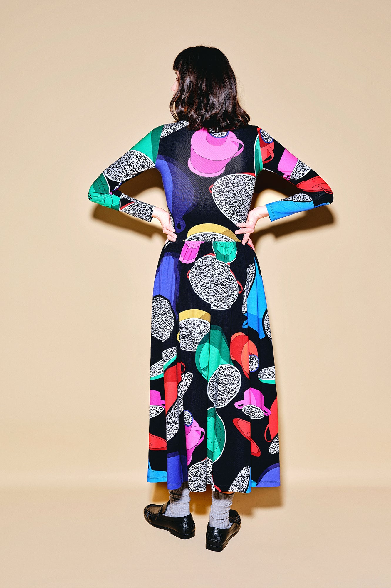 TEPSI drop waist midi dress 'Paprika Pot'