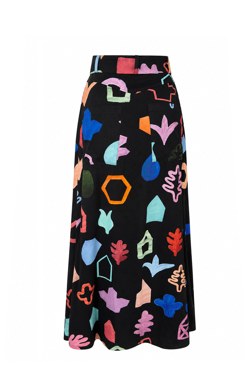 TURA button front skirt ‘Scout Black'