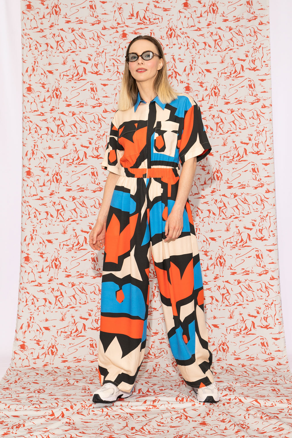 ALSO short sleeve jumpsuit 'Pumpkin Blue'