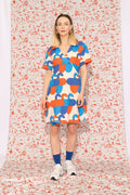 DAUS short sleeve wrap dress 'Acorn Blue'