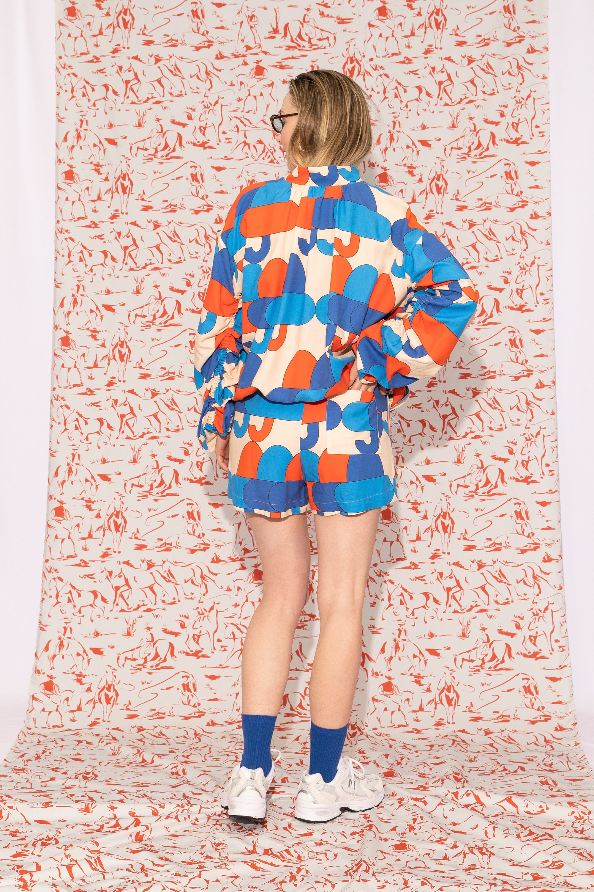 LOMB poplin shorts 'Acorn Blue'