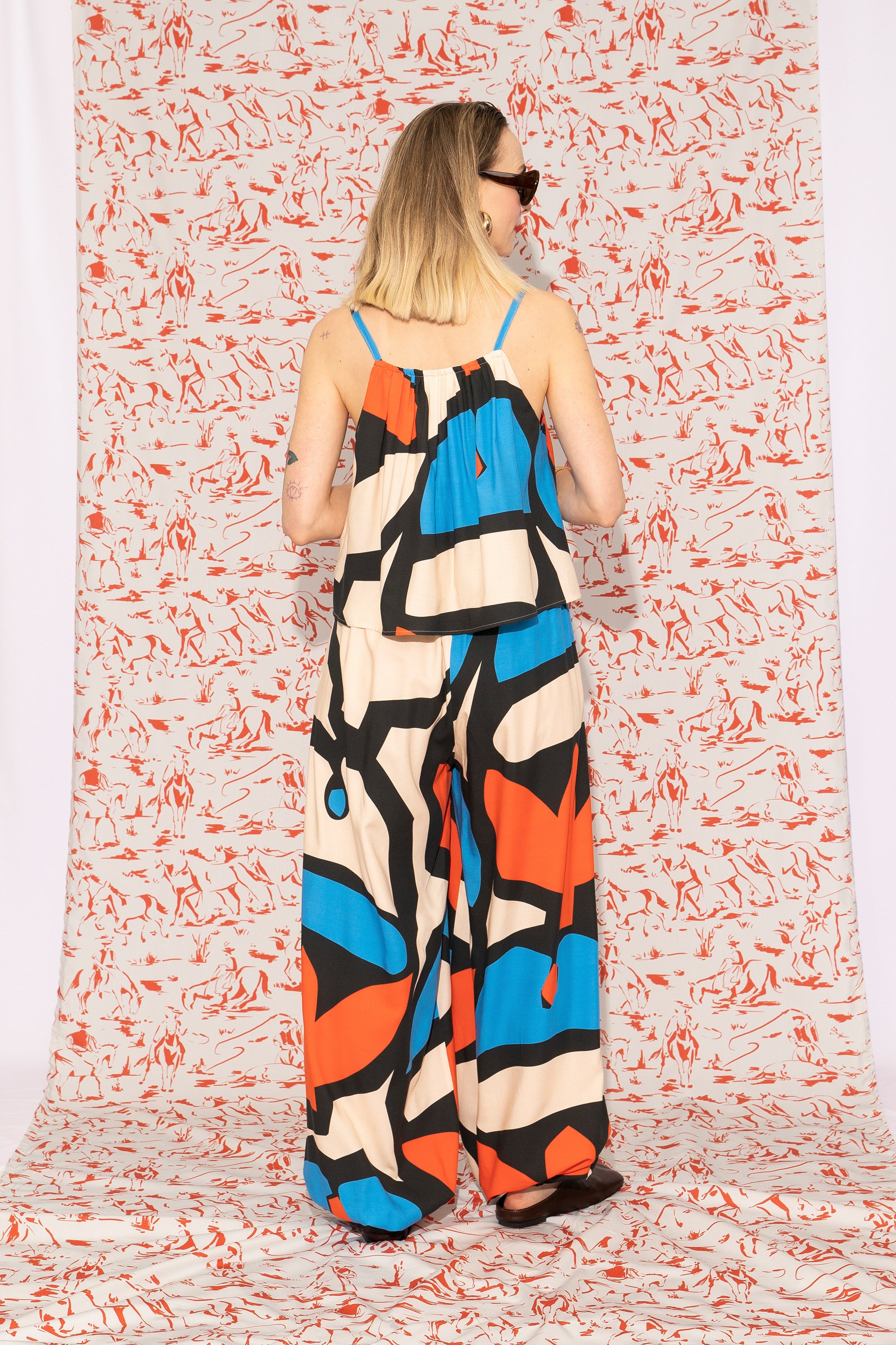 ZINA gathered top 'Pumpkin Blue'