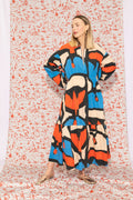 KONDER ruffled bomber dress 'Pumpkin Blue'
