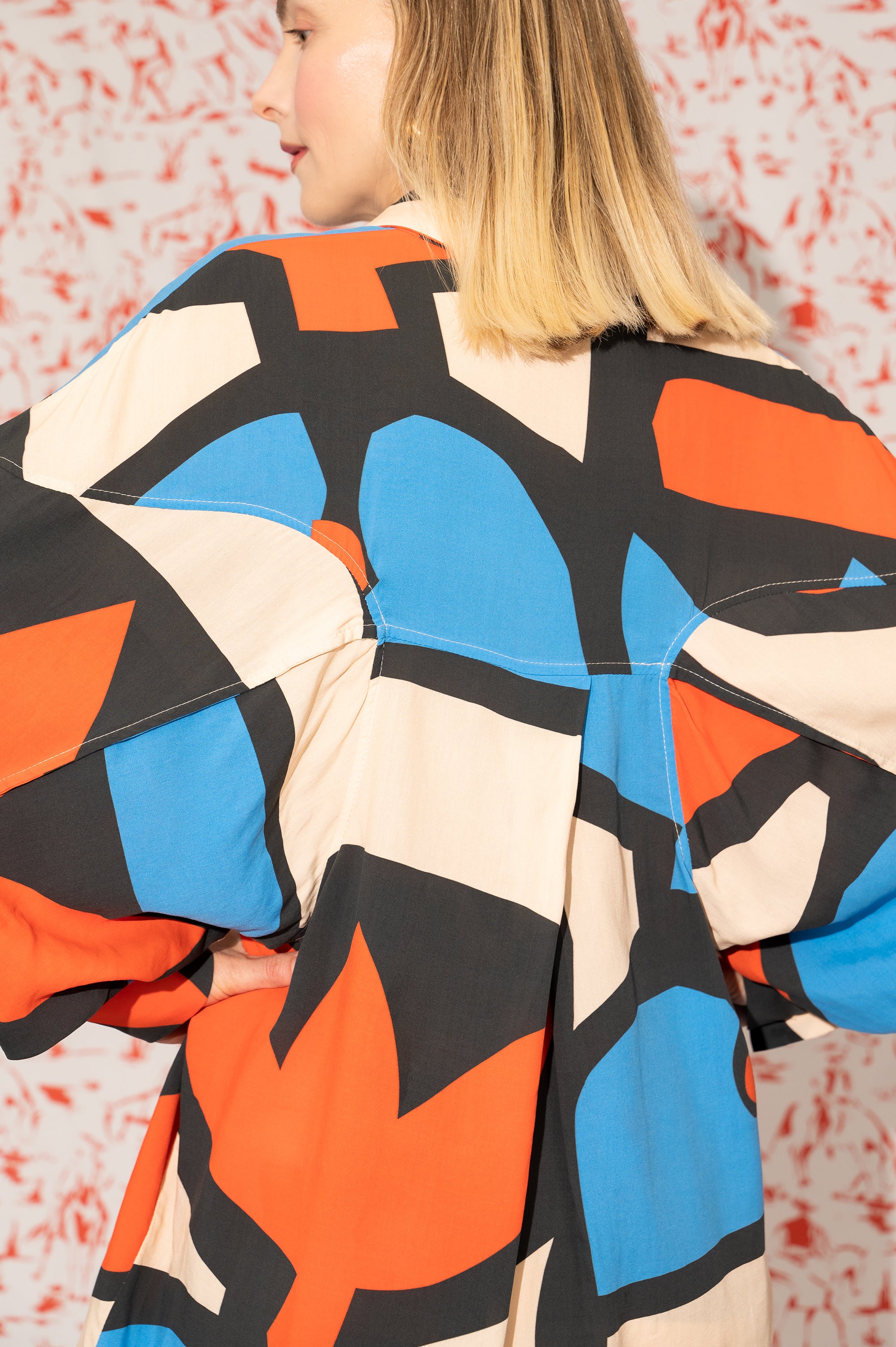 FAHEJ volume sleeve oversized shirt 'Pumpkin Blue'