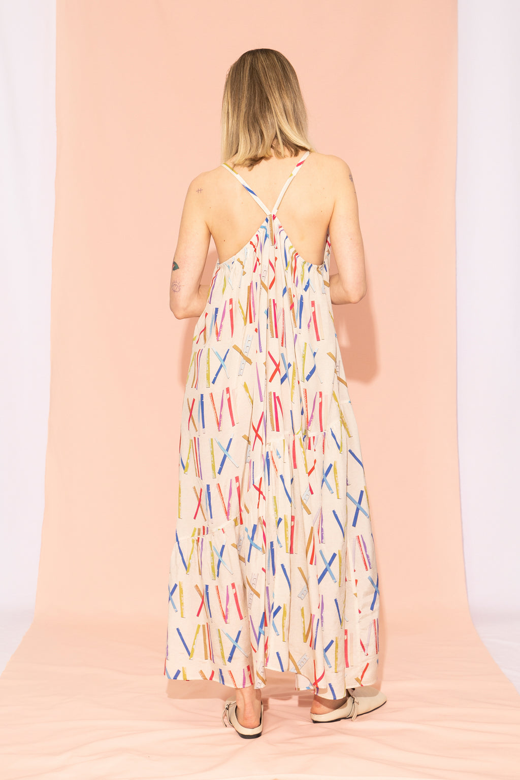 SVINDLI gathered long cami dress 'Numbers'