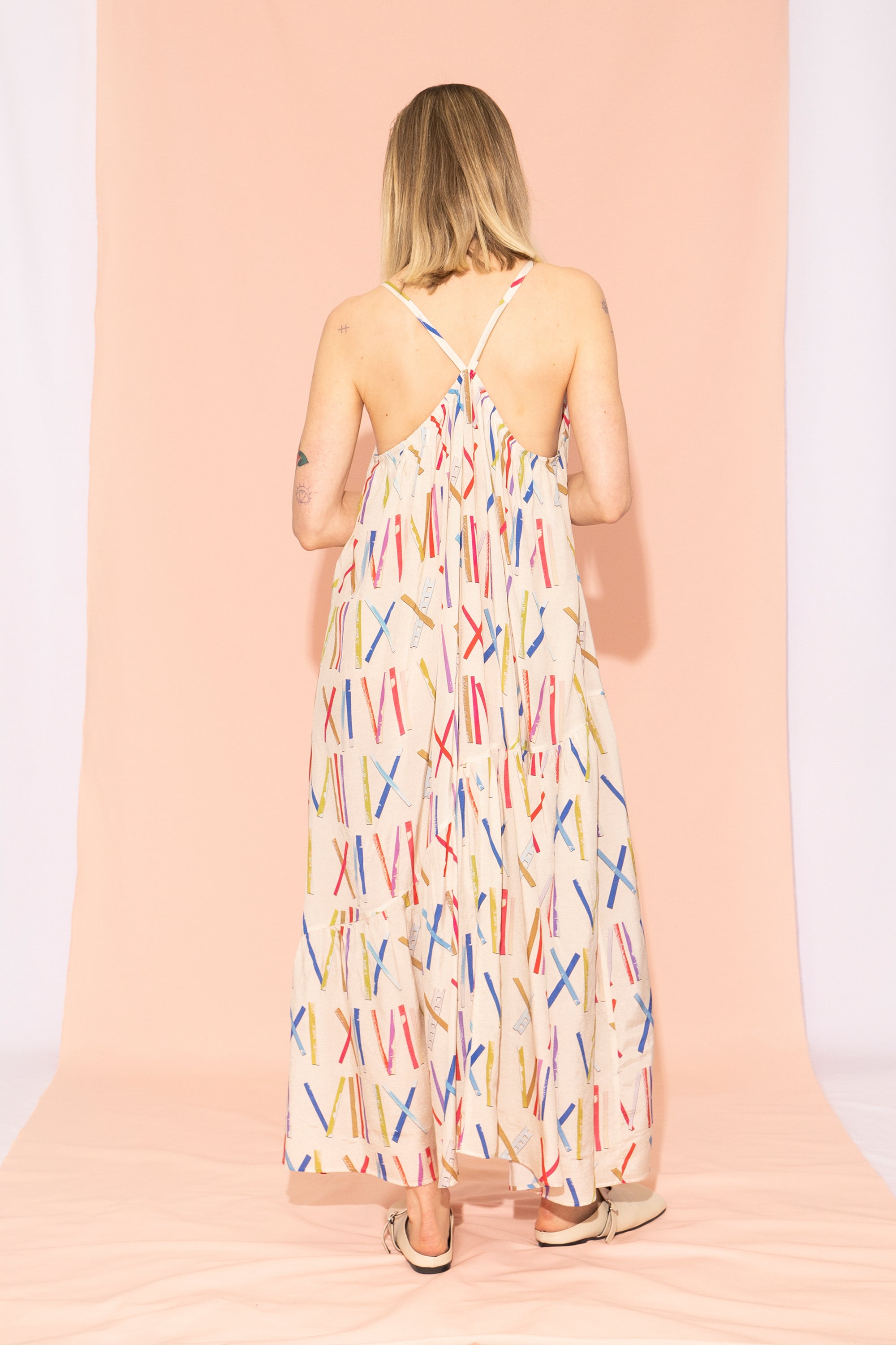 SVINDLI gathered long cami dress 'Numbers'