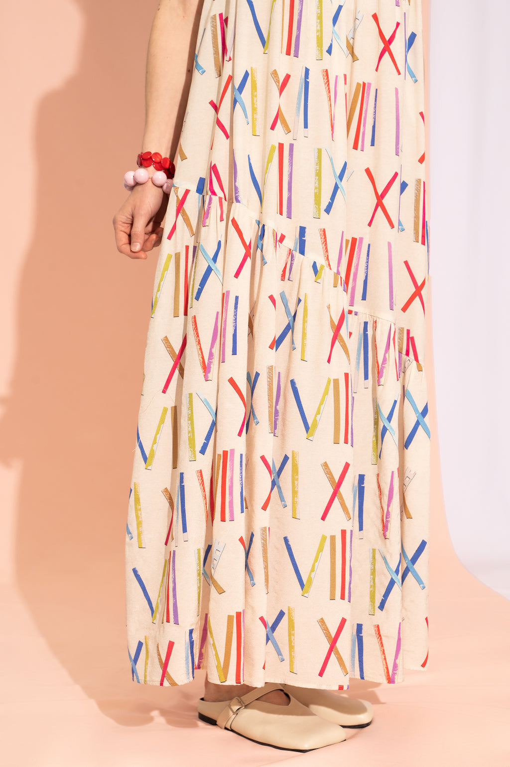 SVINDLI gathered long cami dress 'Numbers'