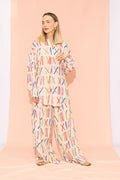LAPI overlap palazzo trousers 'Numbers'