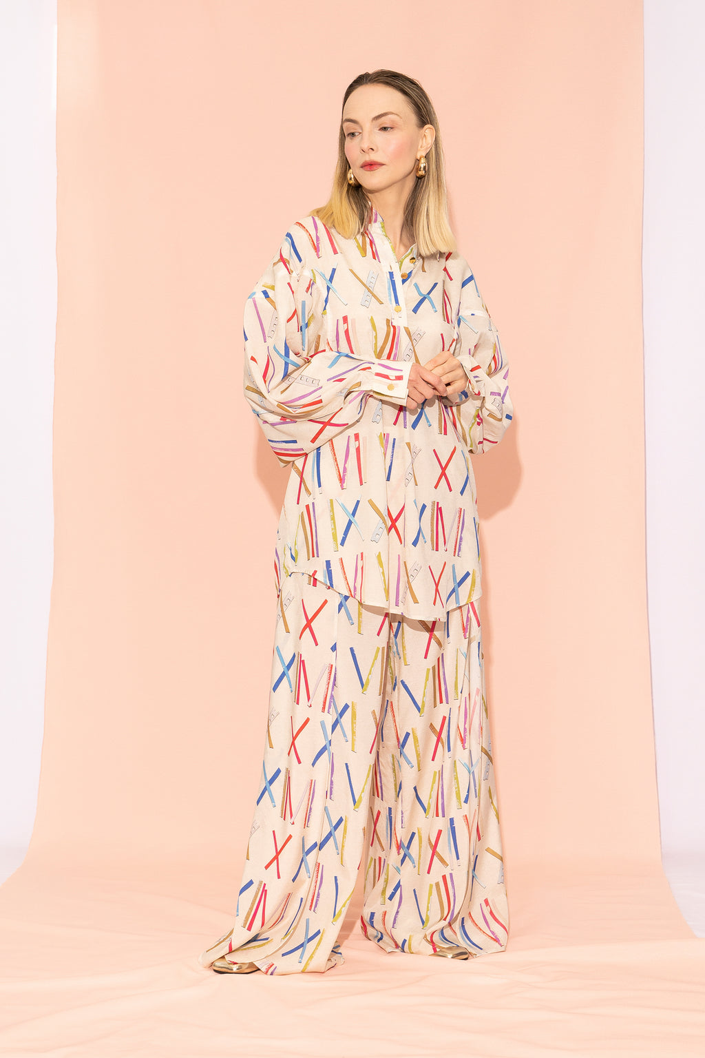 FAHEJ volume sleeve oversized shirt 'Numbers'