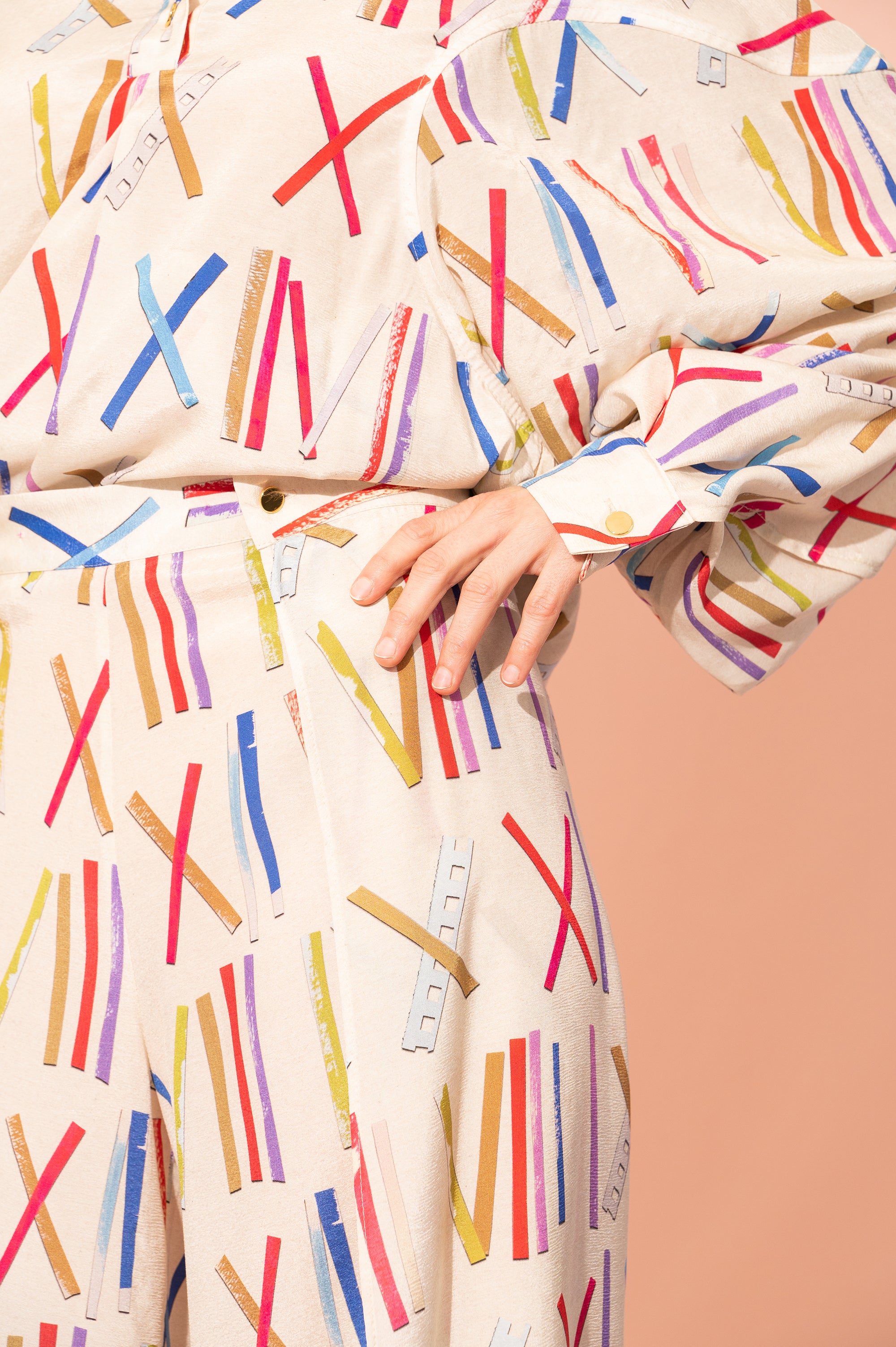 LAPI overlap palazzo trousers 'Numbers'