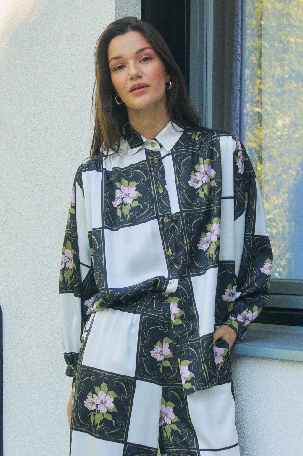 KOKI gathered shirt 'Tiles'