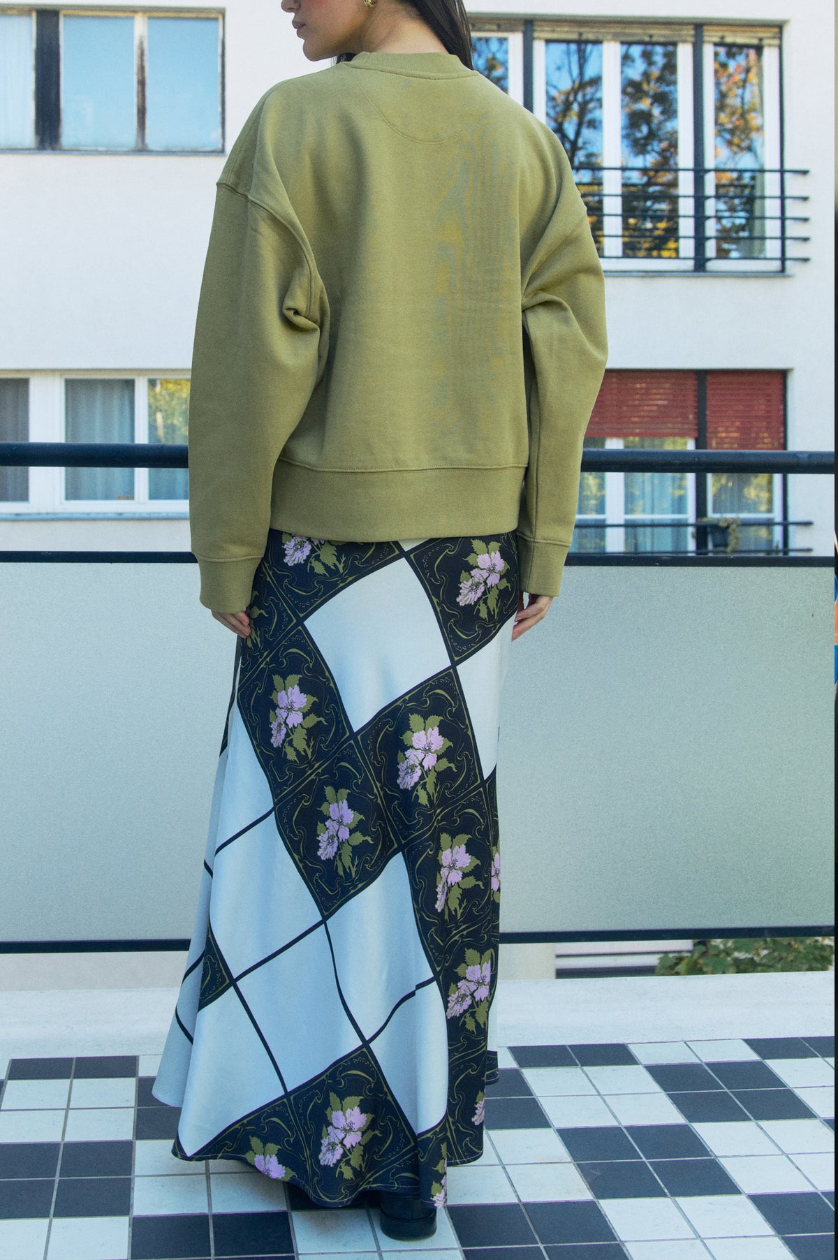 LAVOR bias cut skirt 'Tiles'