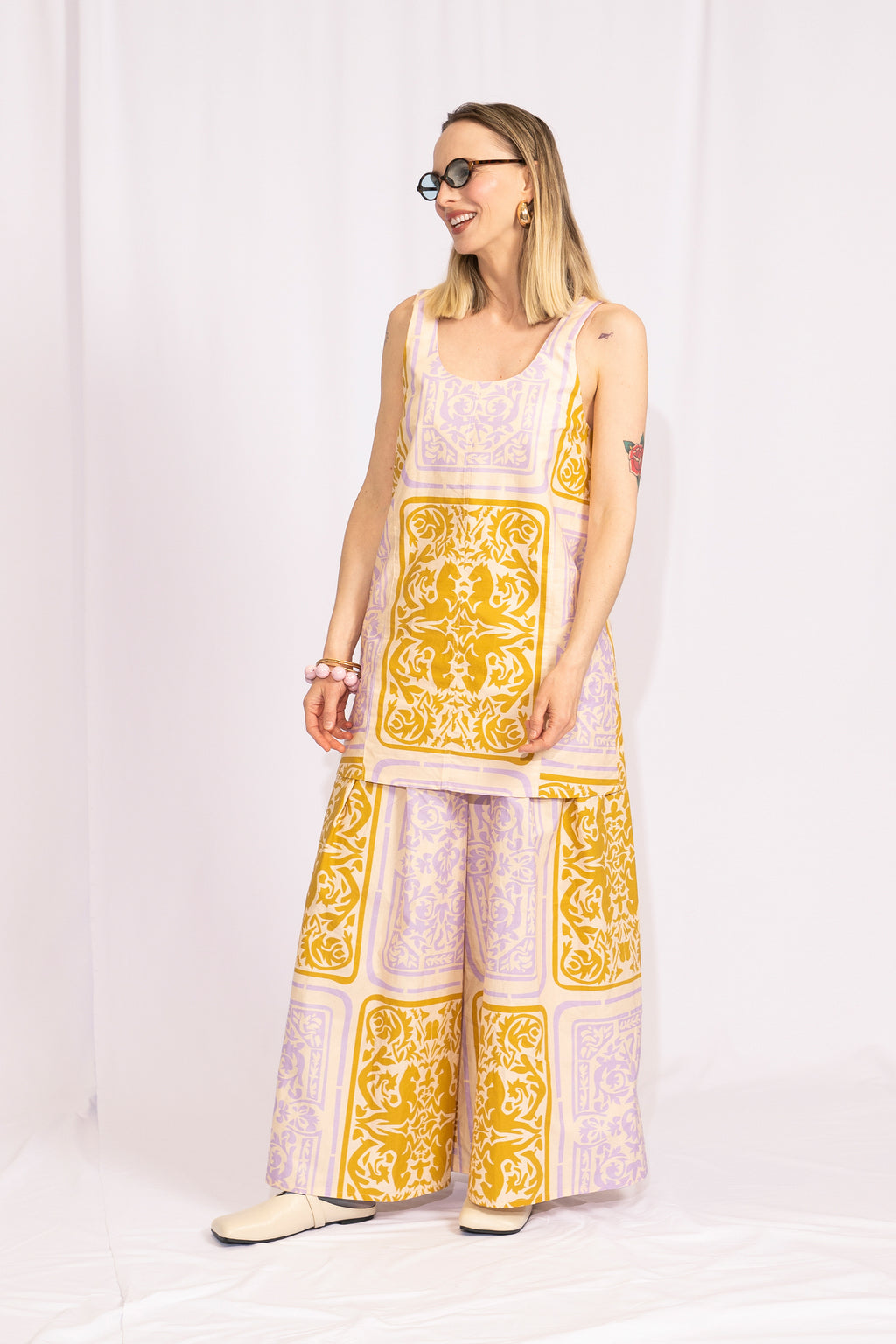 MISZLA wide leg trousers 'Cards'