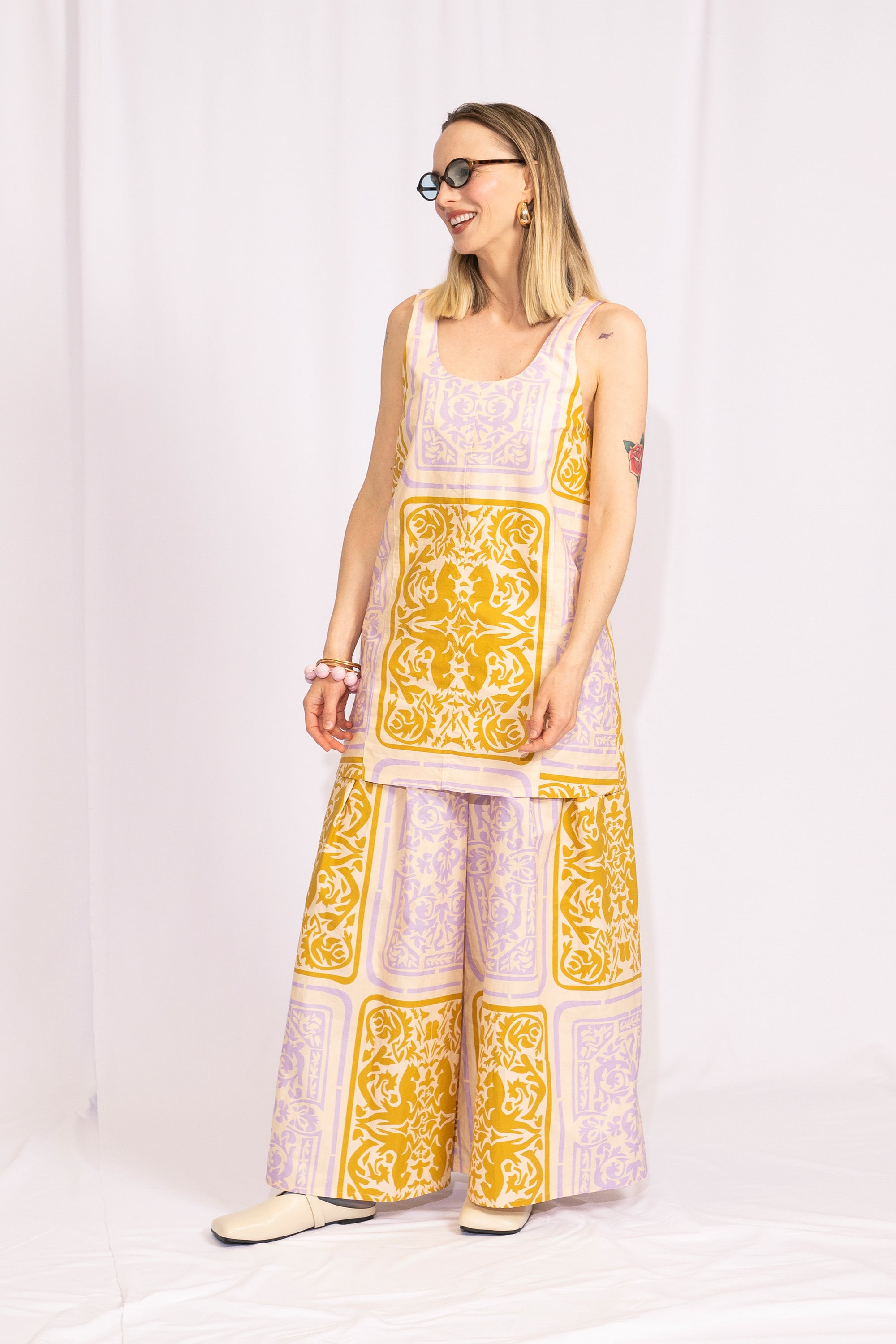 MISZLA wide leg trousers 'Cards'